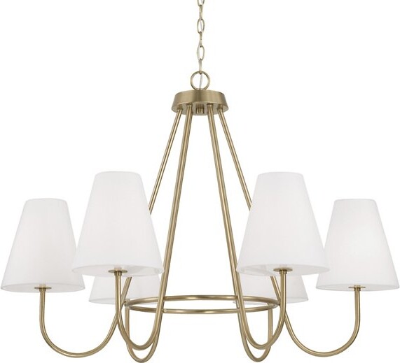 Capital Lighting Julia Chandelier in Brass, Size: 6 light