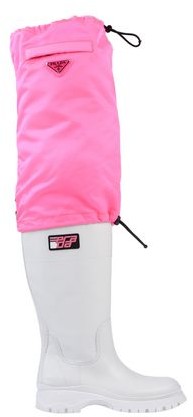 prada pink and white boots