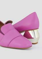 Thumbnail for your product : Emporio Armani Nappa Leather Court Shoes With Chrome-Plated Hexagonal Heel