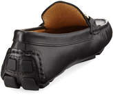 Thumbnail for your product : Neiman Marcus Daize Leather Flat Driver, Black