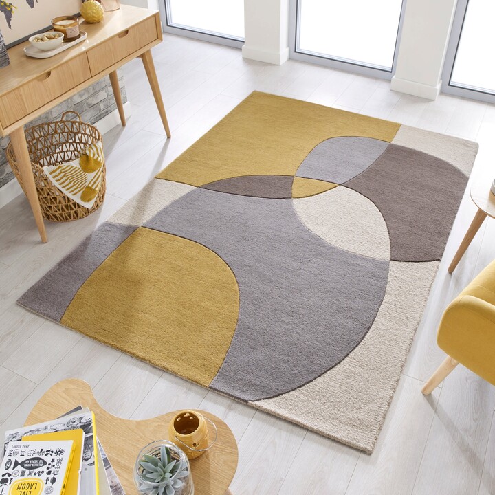 Dunelm Glow Rug Yellow and Grey ShopStyle