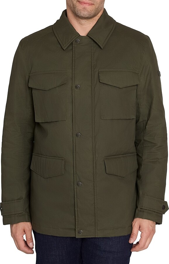 Sam Edelman Waxed Cotton Cargo Field Jacket