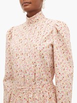 Thumbnail for your product : Batsheva Pleated Floral-print Cotton Blouse - Light Pink