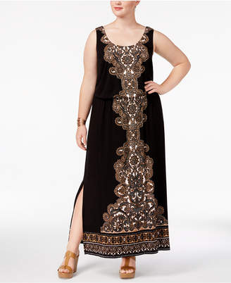 INC International Concepts Plus Size Printed Maxi Dress, Created for Macy's