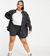 Thumbnail for your product : ASOS Curve DESIGN Curve oversized denim shacket in washed black