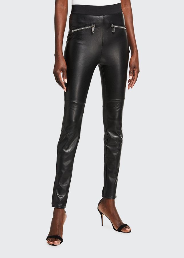 five pocket faux leather leggings