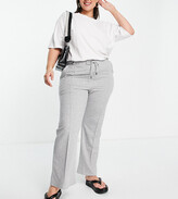 Thumbnail for your product : ASOS Curve DESIGN Curve flare jogger with pintuck in grey marl
