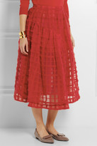 Thumbnail for your product : Simone Rocha Wool-embroidered tulle midi skirt