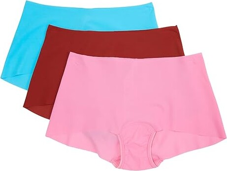 Hanky Panky BreatheSoft Boyshort 3 Pack Women's Underwear Pacific Blue/Taffy/Sundried Tomato : XS, Cotton/Lycra/Microfiber