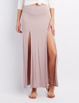 Thumbnail for your product : Charlotte Russe Double Slit Maxi Skirt