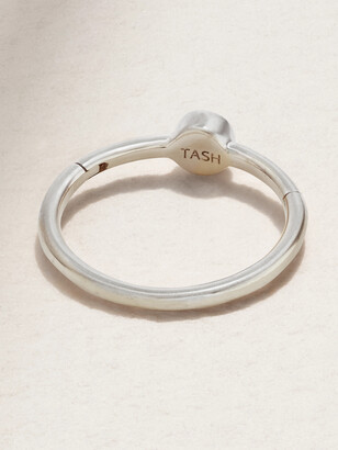 Maria Tash 9.5mm 18-karat White Gold Diamond Hoop Earring - one size
