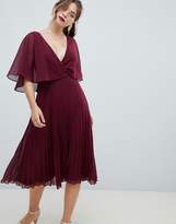 asos red pleated dress