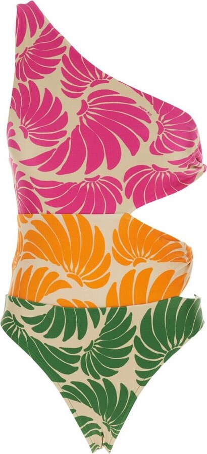 Farm Rio Banana Wings Cut-Out One-Piece Beachwear