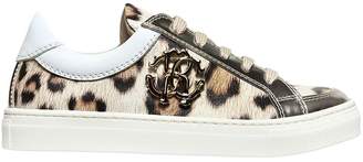 Roberto Cavalli Leopard Print Nappa Leather Sneakers