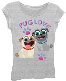 Nickelodeon Pug Love" Cotton Candy Foil Graphic T-Shirt (Little Girls & Big Girls)
