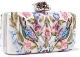 Thumbnail for your product : Alexander McQueen Heart Embellished Embroidered Satin Clutch - Ivory