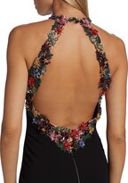 Thumbnail for your product : Oscar de la Renta Floral Crystal-Embroidered Halterneck Gown
