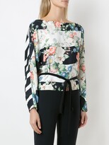 Thumbnail for your product : Gloria Coelho Tie-Waist Printed Blouse