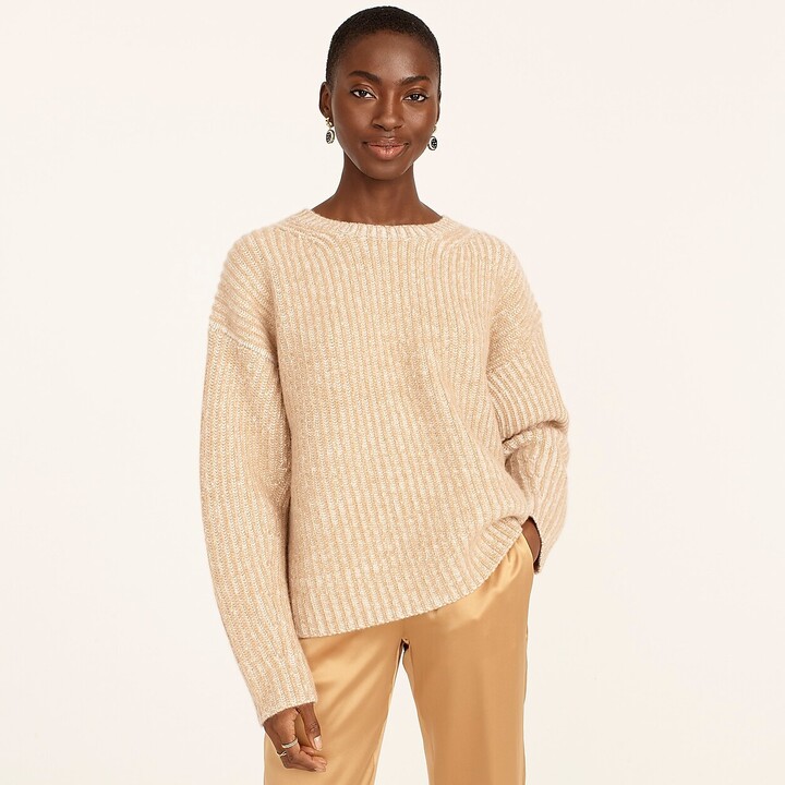 J.Crew Cashmere plaited relaxed crewneck sweater - ShopStyle