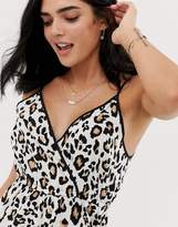 Thumbnail for your product : New Look beach playsuit in animal print