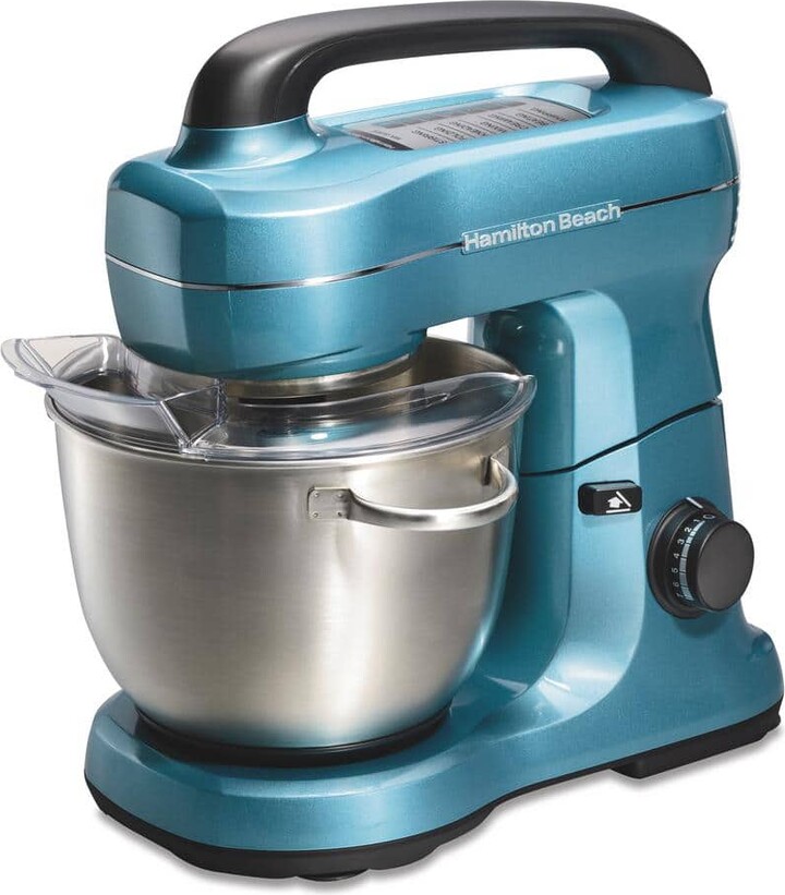 4 Qt. 7-Speed Blue Stand Mixer with with Whisk, Dough Hook, Flat Beater Attachments