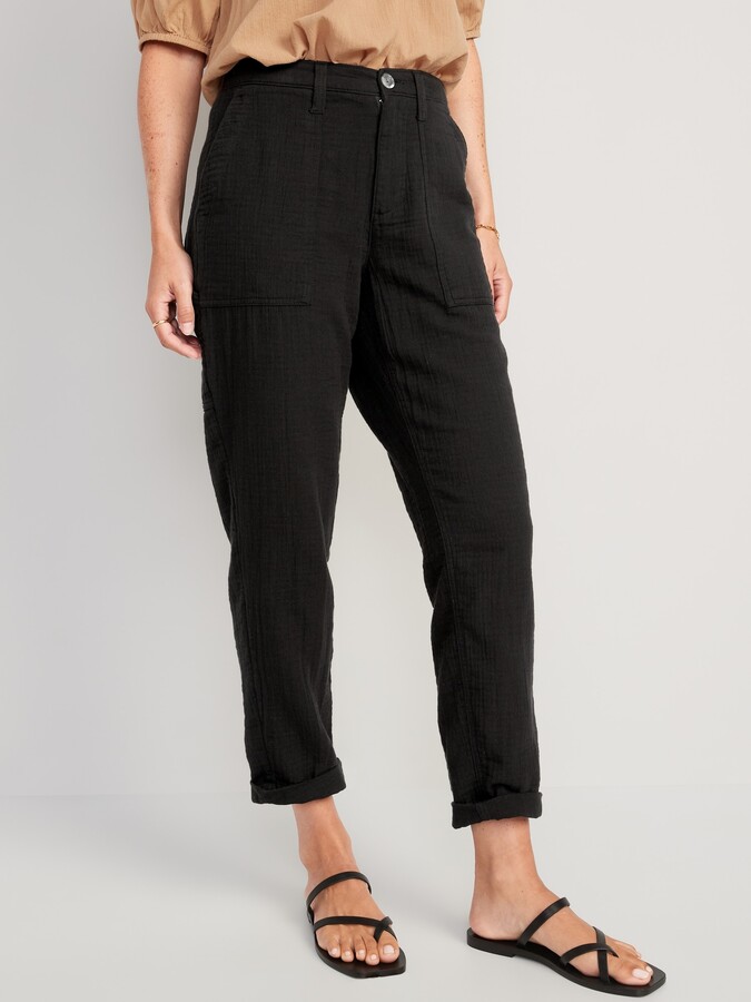 Old Navy High-Waisted Slouchy Cropped Tapered Workwear Pants for Women -  ShopStyle