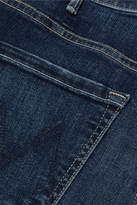 Thumbnail for your product : Mother The Hustler Distressed Cropped High-rise Flared Jeans - Dark denim