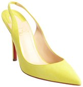 Thumbnail for your product : Christian Louboutin yellow suede pointed toe 'Apostrophy' slingback pumps