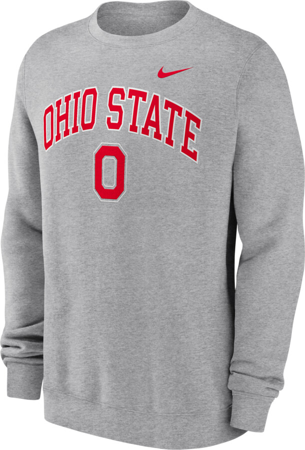 Nike Ohio State Arch Men's College Pullover Crew in Grey | NKPU06GOH-Y48