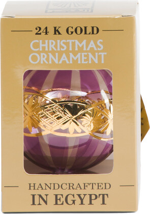 TJMAXX Striped Ornament, Gold