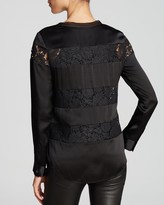 Thumbnail for your product : Rebecca Taylor Top - Silk Lace Stripe