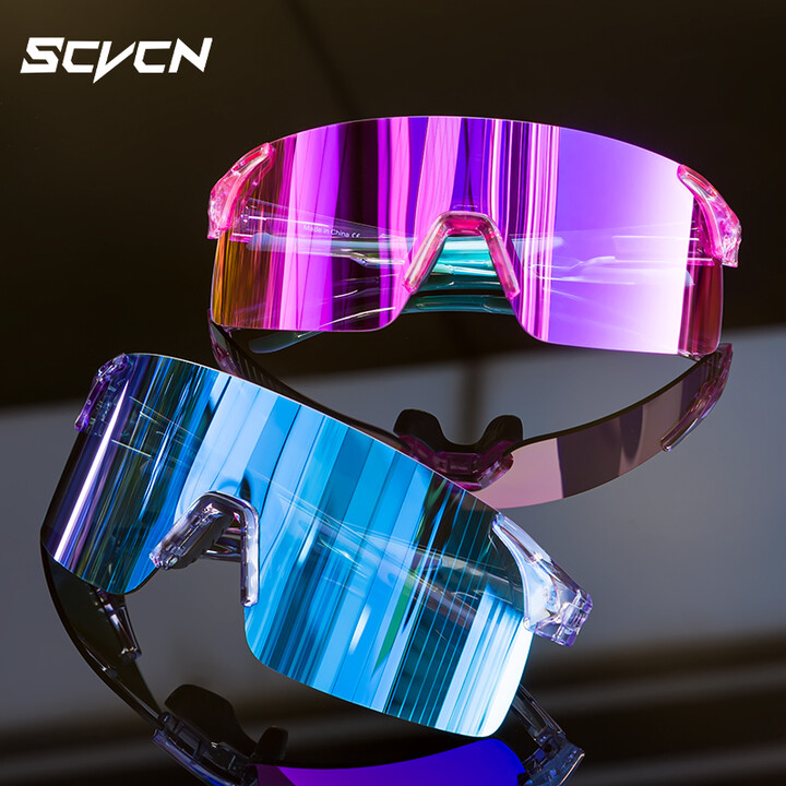 SCVCN New Cycling Glasses Bike Mountain Bicycle Sunglasses Outdoor Sport Glasses for Men Women Running Hiking UV400 Goggles