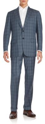 Brioni Regular-Fit Tonal Plaid Wool & Silk Suit