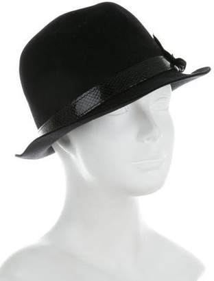 Gucci Leather-Trimmed Wool Fedora