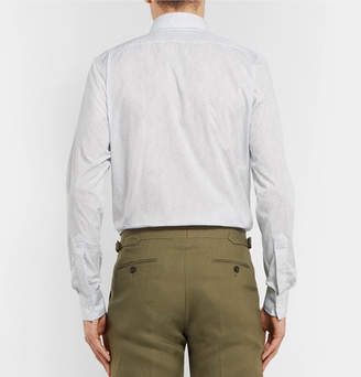 Richard James White Slim-Fit Cutaway-Collar Printed Cotton-Poplin Shirt - Men - White