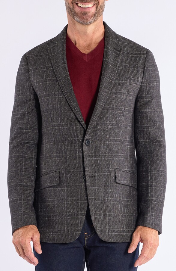 SAVILE ROW CO Windowpane Knit Sport Coat