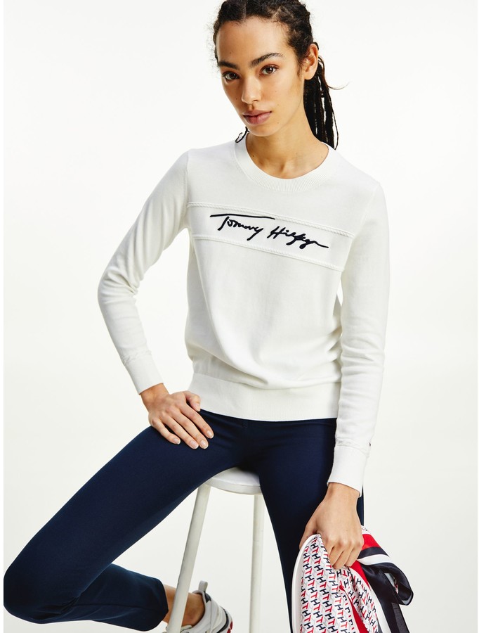 Tommy Hilfiger Organic Cotton Signature Sweater - ShopStyle