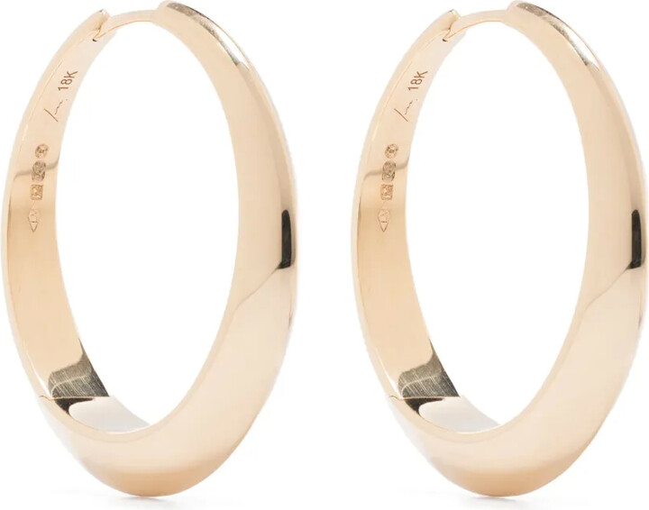Lizzie Mandler Fine Jewelry 18K yellow gold XL thin crescent hoop earrings