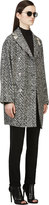 Thumbnail for your product : Versace Black & White Marled Knit Coat