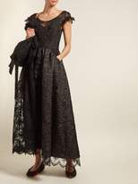 Thumbnail for your product : Simone Rocha Asymmetric Brocade Tulle Dress - Womens - Black
