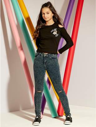 M&Co Teen acid wash ripped skinny jeans