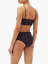 Thumbnail for your product : Ganni Ruched-front Recycled-material Bikini Top - Black