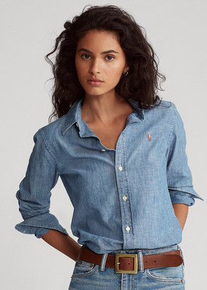 Ralph Lauren Cotton Chambray Shirt - ShopStyle Long Sleeve Tops