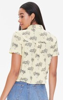 Thumbnail for your product : Forever 21 Women's Palm Tree Print Shirt in Light Yellow/Black Medium