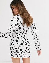 Thumbnail for your product : Love & Other Things gathered wrap dress in polka dot