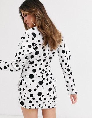 Love & Other Things gathered wrap dress in polka dot