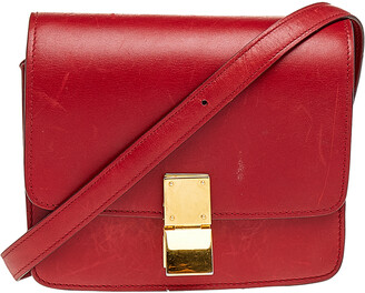 Céline Celine classic box bag Red Leather ref.330465 - Joli Closet