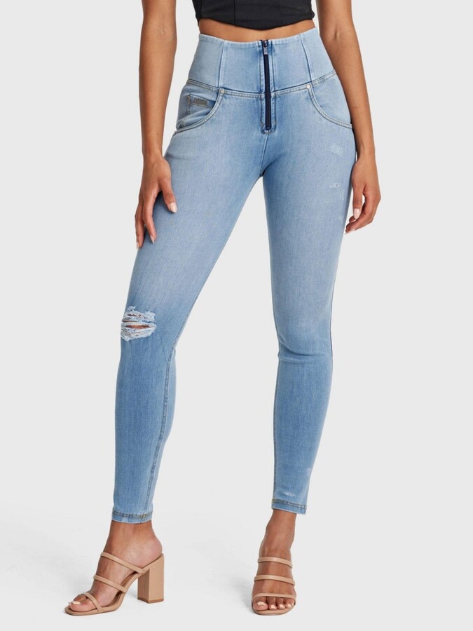 Freddy Women's Distressed High-Rise Sculpting Skinny Jeans