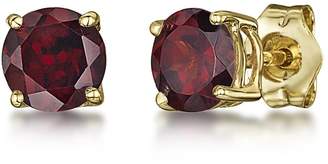 Theia 9ct Yellow Gold 'Garnet' Round Claw Set Stud Earrings