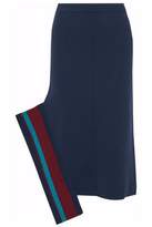Tibi Striped Ribbed Stretch-Knit Midi Skirt